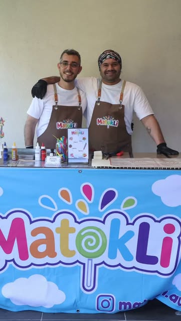 The MatokLi team at their live lollipop-making event station
